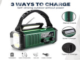 Solar Powered Emergency Radio with AM/FM, Rechargeable Battery, Flashlight, Reading Light and Phone V1258-DP02-BOL-465