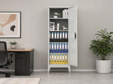 Single-Door Metal Tall Cabinet Shelf Storage for Home Office Gym V63-844441