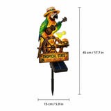 Hand-Painted Solar Parrot Garden Stake Light, Decorative Outdoor LED Bird Sculpture for Pathway, V1366-AZ2-W-17324