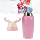 Portable Cute Stainless Steel Thermal Insulation Water Bottle with Straw for Children 500mlPink V1294-YM0901-3117200122913