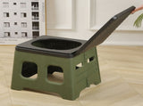 Green Portable Folding Outdoor Toilet with Lid - Heavy Duty 150kg Capacity V888-ELOSUNG12906