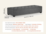 Storage Ottoman Bench, Button-Tufted End of Bed Bench with Side Bags, Flip-up Upholstered Storage V952-BYWSZYXTK404GT90L001V0