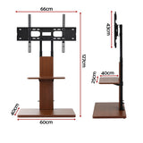 Artiss TV Stand 32-70" Wooden Tray Swivel Height Adjustable TV-MOUN-2401-BK-WAL