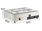 Commercial Electric Food Warmer Countertop Buffet 4*12 Qt Pan Bain Marie V952-BW4412QT1200W2SZRV3