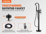 Freestanding Bathtub Faucet, Floor Mount, Freestanding Tub Filler, Shower Mixer Taps, Two Water V952-GHKSLTSYXYGH0IJXEV0