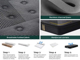35cm Giselle Mattress Single Bed Bamboo Pocket Firm Foam MATTRESS-E-MIDNIGHT-35-S