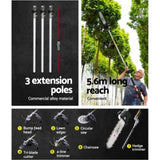 Giantz 62CC Pole Chainsaw Hedge Trimmer Brush Cutter Whipper 7-in-1 5.6m Black PCAW-SXTO-BK2C-TM-GSAW