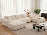 Levede Modular Sofa Lounge Set Corduroy U Shaped Sectional Cloud Couch Beige SOFABED1013-BG-AU