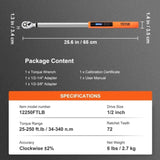 VEVOR Digital Torque Wrench, 1/2" Drive Electronic Torque Wrench, Torque Wrench Kit V952-SXSNLBSSSZNSZ12X5V0