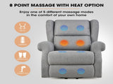 FORTIA Electric Recliner Lift Heat Chair for Elderly, Massage, Heat Therapy, Aged Care, Grey V219-HECLCRFOB3GY