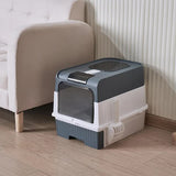 Large Enclosed Cat Litter Box with Drawer and Scoop - Odor Control, Removable Tray, Easy Clean V888-ELOSUNG10170