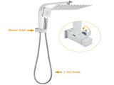 WELS Chrome 2in1 10" Square Rain Shower Head Handheld Spray Diverter Wall Arm Taps Set V1233-A702ROHS002M4CKSS110CPF0272A