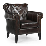 CHOCOLATE LEATHER ARMCHAIR V742-M11097