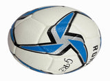 A blue windmill size5 football, PU fit material, wear-resistant and explosion-proof, including V1102-HYZQ00C012