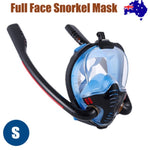 BlUE Full Face Snorkel Mask Swimming Breath Dry Diving Goggle Scuba Glass Anti-Fog AU S V201-W12783348