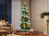 Jingle Jollys Pop Up Christmas Tree Pre Decorated Warm White LED 155cm PUT-XMAS-5IN-4