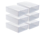 6PCS Shoe Storage Box Large White Thickened Transparent Clamshell Shoe Organizer Case for Home V1294-YM0626-3117220281511