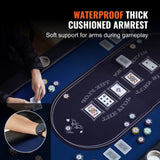8 Player Foldable Poker Table, Blackjack Texas Holdem Poker Table with Padded Rails and Stainless V952-DZDTZDPKPZ8P95XDIV0