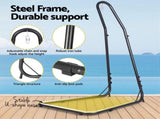 Gardeon Hammock Chair with Heavy Duty Steel Stand HM-CHAIR-PILLOW-CREAM-A