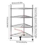 Stainless Steel Bathroom Storage Shelf,Four-Layer Storage Rack, Bathroom Triangular Rack, Washbasin V1161-107889