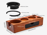 3 IN 1 Espresso Knock Box and Tamping Station 51/54/58MM Espresso Anti-slip Sapele Wood V1294-YM0901-H48704