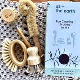 Eco Cleaning - Bamboo Scrubbing Brushes set of 4 V573-CBBOX