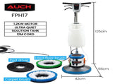 Auch 17" Commercial Orbital Scrubber & Polisher, Hard Floor Buffer, Carpet Cleaner, 12L Solution V219-CFPWLKACH17A