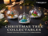 Christabelle 3 Glass Dome Christmas Ornaments Dinosaur Novelty Figures 11cm Xmas Tree Decoratio 112_SHD2002