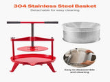 2.38 Gal/9L Fruit Wine Press, Stainless Steel Basket with Cross-beam and Triangular Structure, V952-GJYZJLSBXG9LCJBFPV0