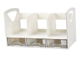 Magazine File Book Holder ABS Desktop Bookshelf Organizer with Drawer for Bedroom Office V1294-YM0901-3117240218011