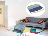 Sky Blue Cotton Linen Cushion Cover for Tatami Floor Mat Indoor Seat Cover V1370-AZ4-17079