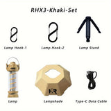 RHX3 Multi-functional Camping Light 5-level & stepless dimming, 3000mAh battery , V1232-LYD-RH3-003