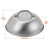 3X Griddle Accessories Heavy Duty 9in Wide Smashed Burger Melting Cheese Dome Cover Stainless Steel V1369-AZ3-W-11334
