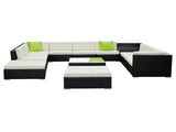 Gardeon 13-Piece Outdoor Sofa Set Wicker Couch Lounge Setting Cover FF-SOFA-BK-13PC-ABDEE