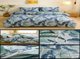 4-Piece Tropical Jungle Printed Soft-Touch Brushed Bedding Set for 1.5M Bed 175 x 220 CM Duvet V888-ELOSUNG49423