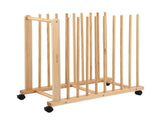 Artiss Art Drying & Storage Rack with Caster Wheels, Solid Wood Adjustable Slots Rack for Drawing ASR-ADJ-9H-LW