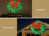 Jingle Jollys Christmas Lighted Wreath Solar Powered Indoor Outdoor Decoration XMAS-MOT-D-WREATH-GN
