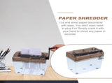 Hand Operated Paper Shredder Black ABS for Home Office School V1370-AZ4-10838