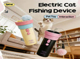 Interactive Electric Cat Fishing Toy with Retractable Feather Wand, Auto-Play Mode for Indoor V1341-ZY-NKC93QD9-BLACKANDPINK