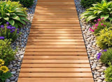 Gardeon 8FT Wooden Garden Pathway Roll-Out Straight Walkway Outdoor Backyard Brown GD-PW-8FT-BR