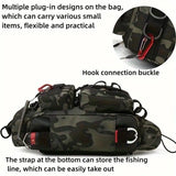 Camouflage Fishing Waist Bag Large Capacity Multi-layer Partition, Side Pockets & Winding Strap V1232-YDXKB001