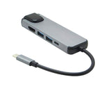 5 in 1 Type C to 4K HDMI-compatible USB 3.0 Charging Hub Adapter Converter for MacBook Pro Silver V1263-JX-1051