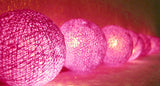 50 Ball HOT Pink LONG 5m String Light Battery Box 5cm Cotton Ball Christmas Birthday Bbay Girl V382-HOTPINKBALLBATT50