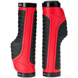 Bicycle Grips MTB Road Bike Double Lock Rubber Handlebar Grips Anti-Slip Rock Bros RED V382-GRIPANTISLIPRED