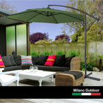 Milano Outdoor - Outdoor 3 Meter Hanging and Folding Umbrella - Green ABM-401035