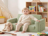 Artiss 2-in-1 Sofa Foam Couch with Side Pocket Light Green SBED-M-FLOOR-KIDS-GN