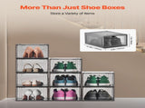 Shoe Storage Boxes, 9 Pack Clear Stackable Shoe Boxes Storage Organizers with Magnetic Door, Fit up V952-KDDQTMCXXHQK0RMOI001V0