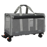 Pawz Pet Carrier 4 Wheel Portable Rolling Foldable PT1255-GY