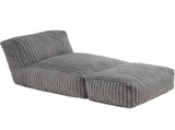Ergonomic Bean Bag Chaise Lounger with Vertical Plush Fabric and High-Density Foam for Living Room V1341-ZY-EZHP94CL-KHAKI