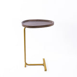 Modern Oval Side Table Gold Base Sofa End Table V63-955151